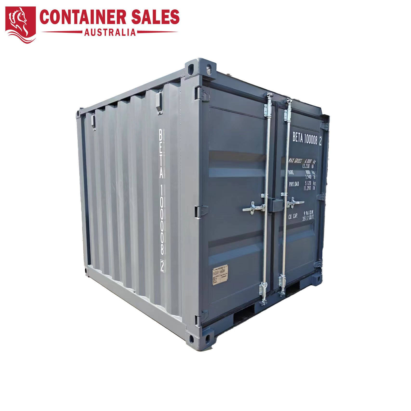 10ft New Shipping Container Front Side View
