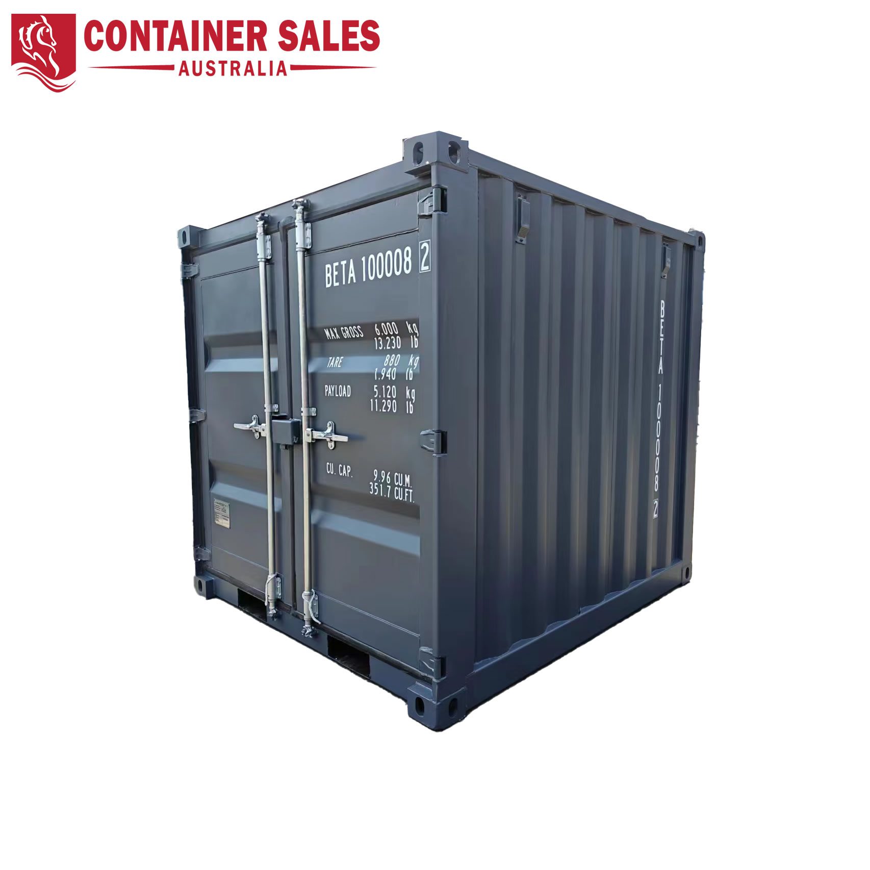 10ft New Shipping Container Front Side View