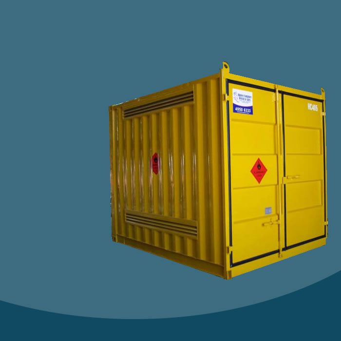 20ft Dangerous Goods Container With Storage Module - Single Level  Adjustable Mid Rack - Storemasta